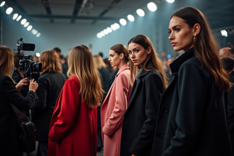 Coulisses de la fashion week à New York avec modèles et stylistes